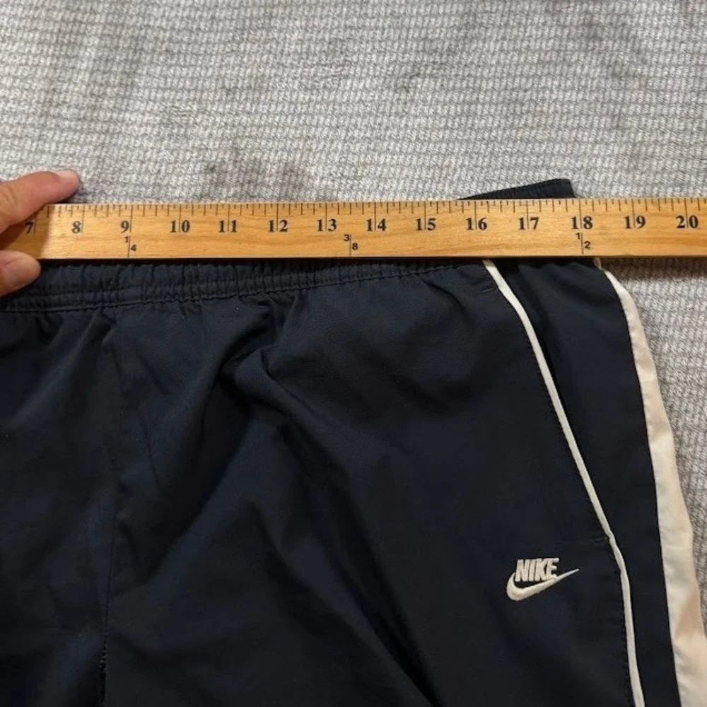 Nike Fit‎ Dry Track Pants Navy Blue White Piping XL Mens Small Split Hem 36X32